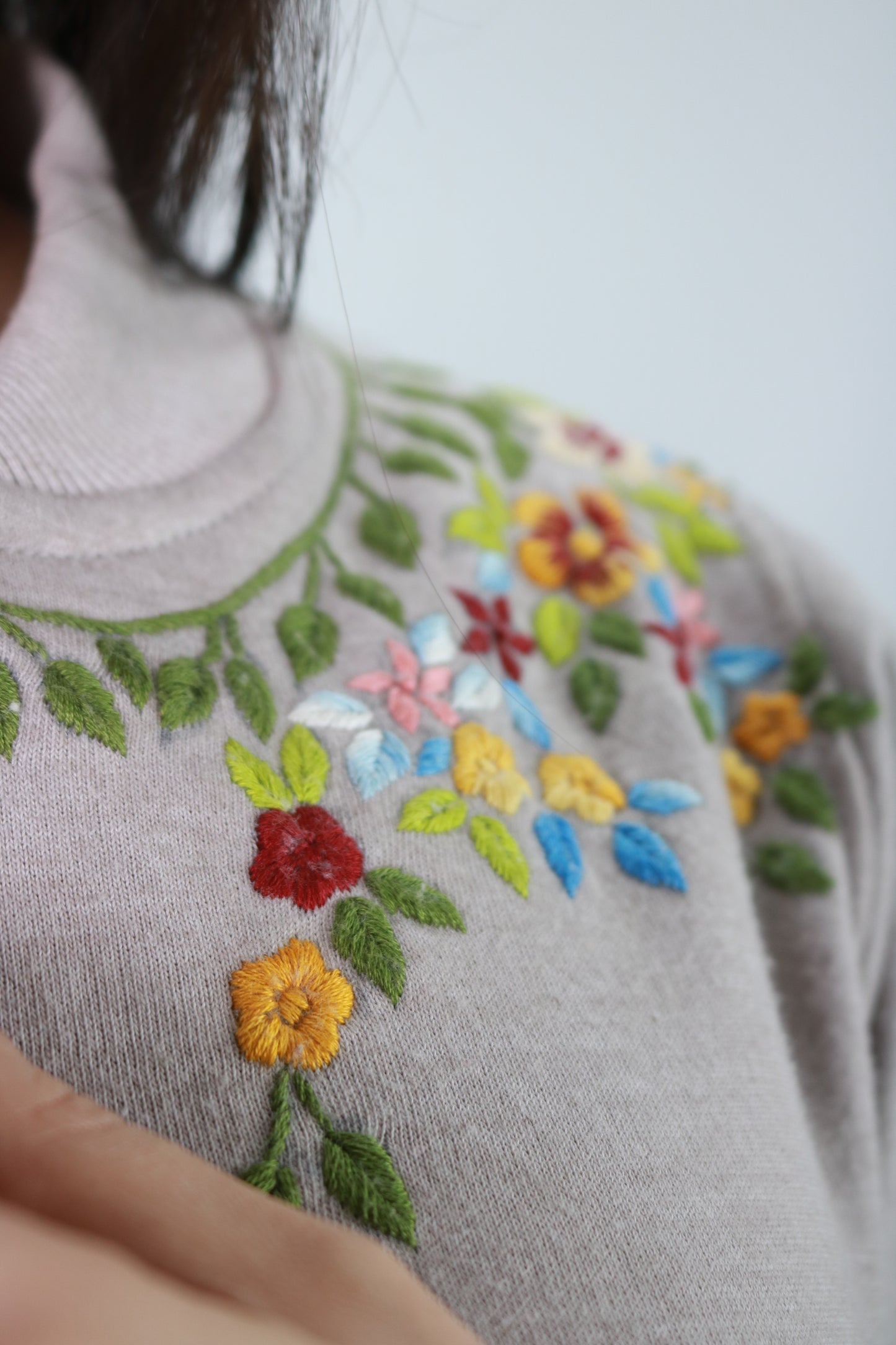 Hand Embroidered Hoodie and Trouser for Women (Silver)