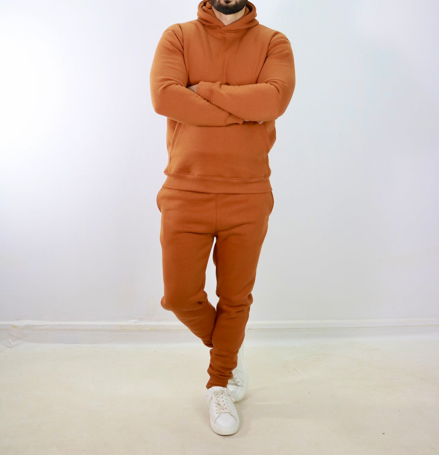 Hand Embroidered Hoodie and Trouser for men (Bronze)